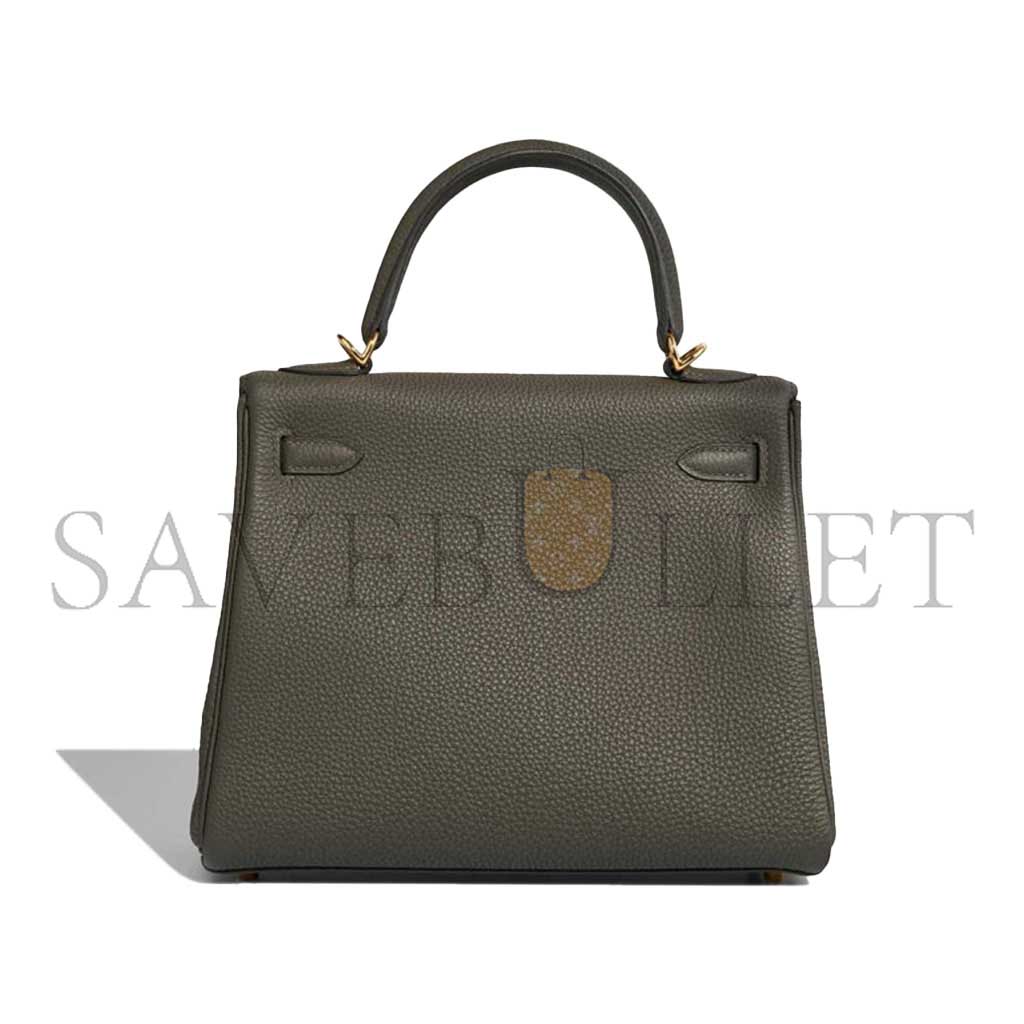 HERMÈS KELLY 25 TOGO VERT DE GRIS (25*17*7cm)